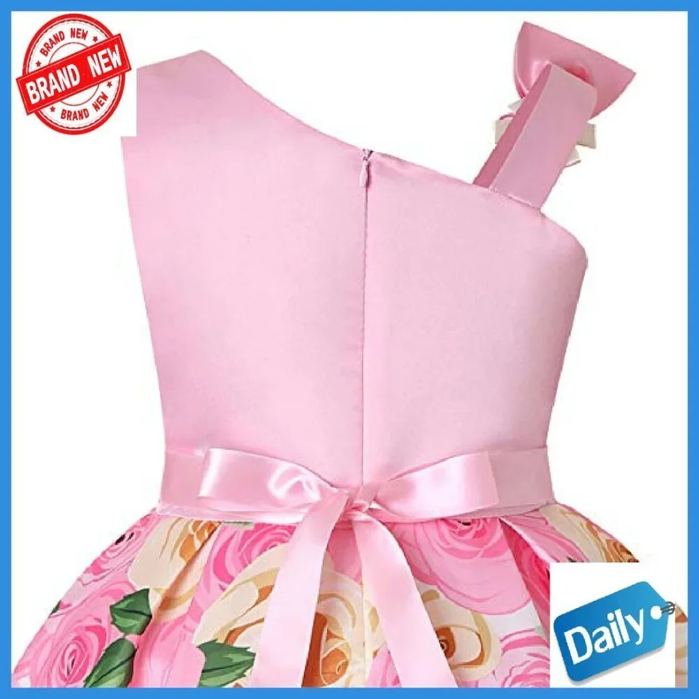 Toddler Pageant Dress Off Shoulder Floral Ball Gown 2-9T